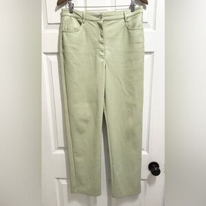 Aritzia Wilfred The Melina Pants Vegan Faux Leather Sage Green Size 10